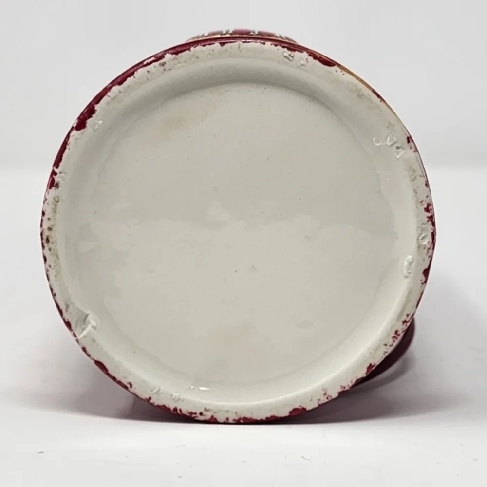 Patchwork Red Pottery Water Carrier/Vase With Handle YellowRedGreenWhite‎